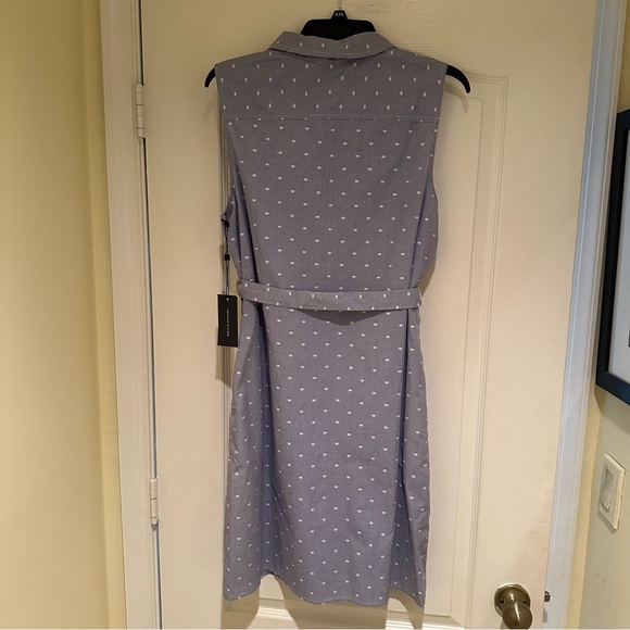 TOMMY HILFIGER Sleeveless Mini
Houndstooth Dot Shirt Dress (Size 10) NWT - Picture 3 of 4